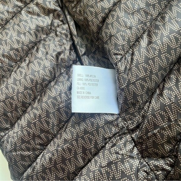 NWT Michael Kors Chevron Logo Print Quilted Nylon Reversible Jacket Size L - Picture 13 of 16